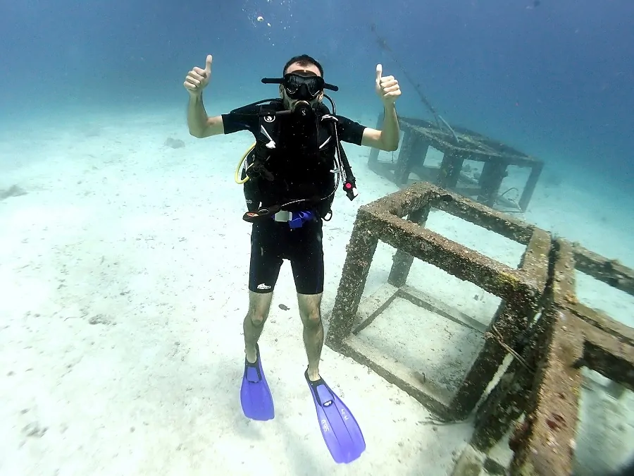 Tarun rawat doing scuba diving